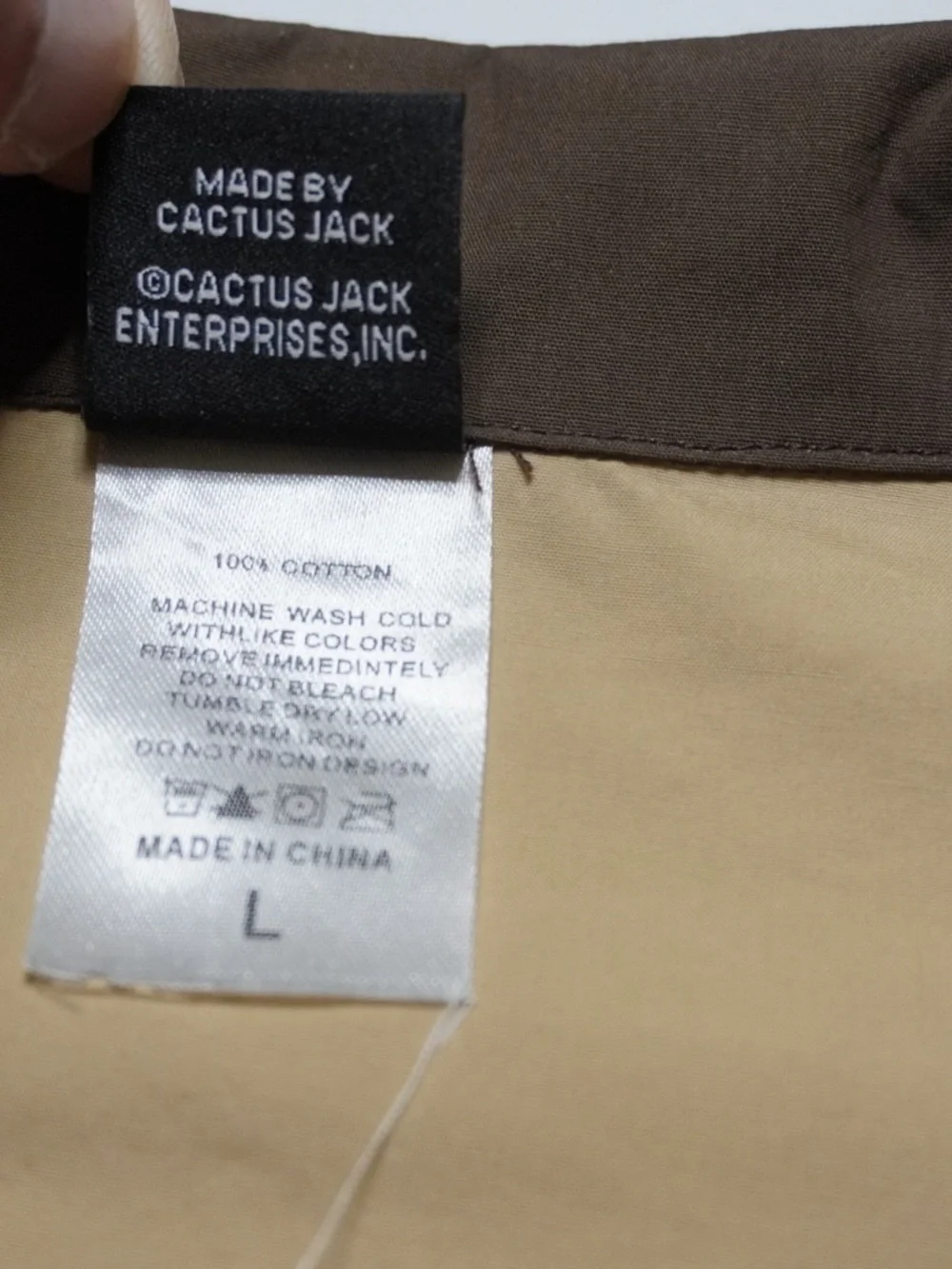 Cactus Jack Travis Scott Painter Buttonup Short Sleeve Shirt Mens Large Brown - Picture 8 of 11